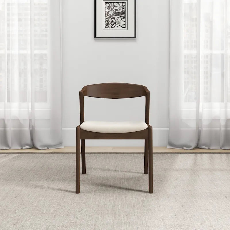 Solid Wood Cream Dining Chair (Set Of 2)