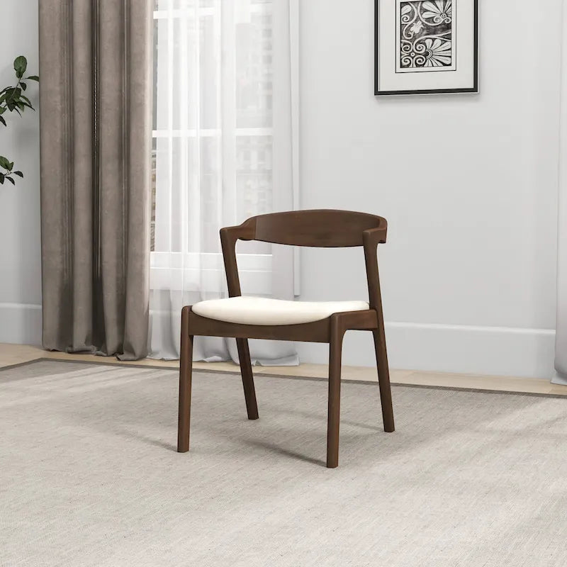 Solid Wood Cream Dining Chair (Set Of 2)