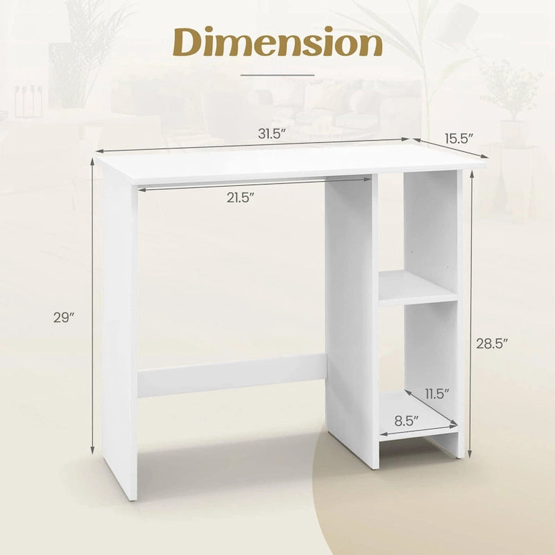 Small Computer Desk with Storage Modern Writing Desk with