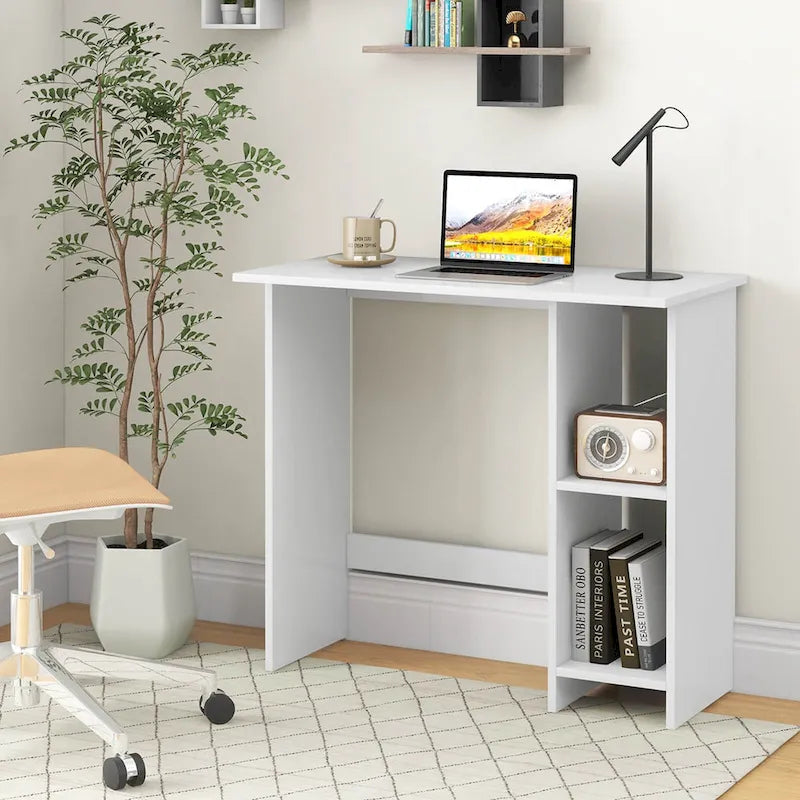 Small Computer Desk with Storage Modern Writing Desk with