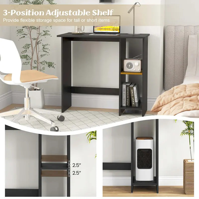 Small Computer Desk with Storage Modern Writing Desk with