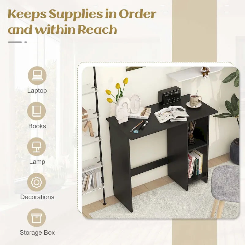 Small Computer Desk with Storage Modern Writing Desk with