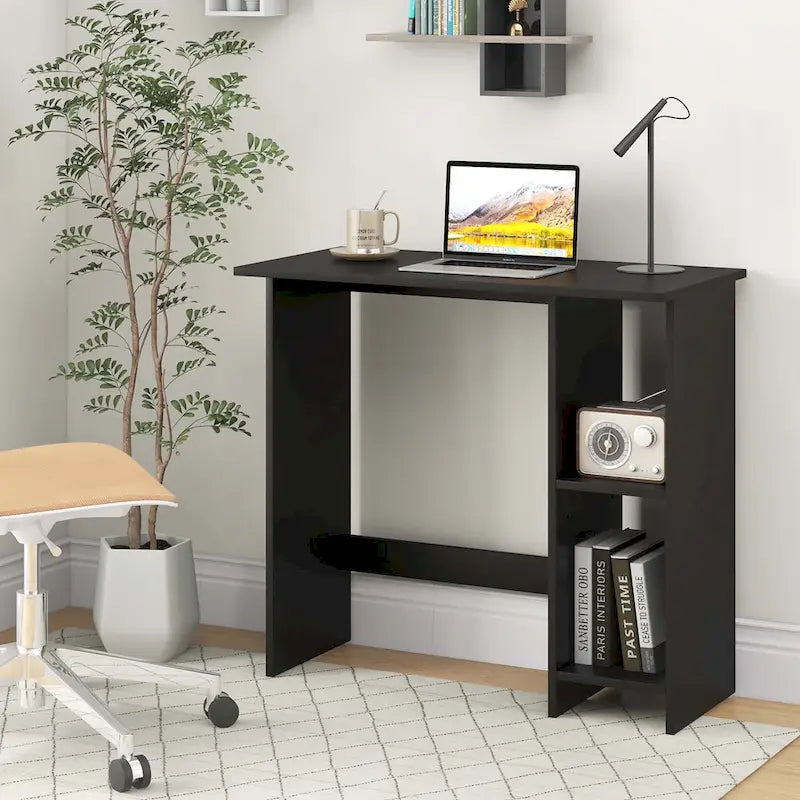 Small Computer Desk with Storage Modern Writing Desk with
