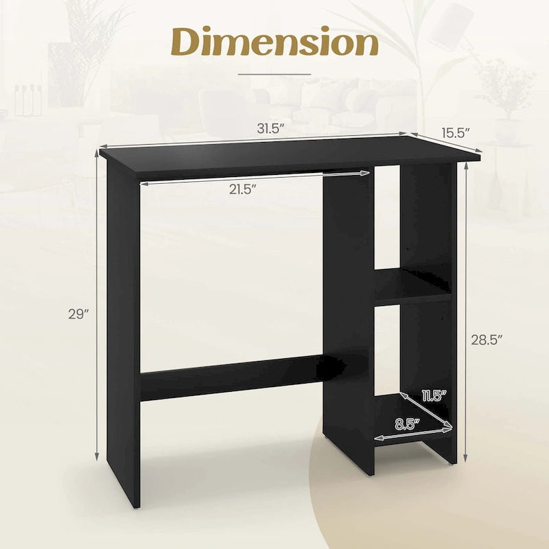 Small Computer Desk with Storage Modern Writing Desk with