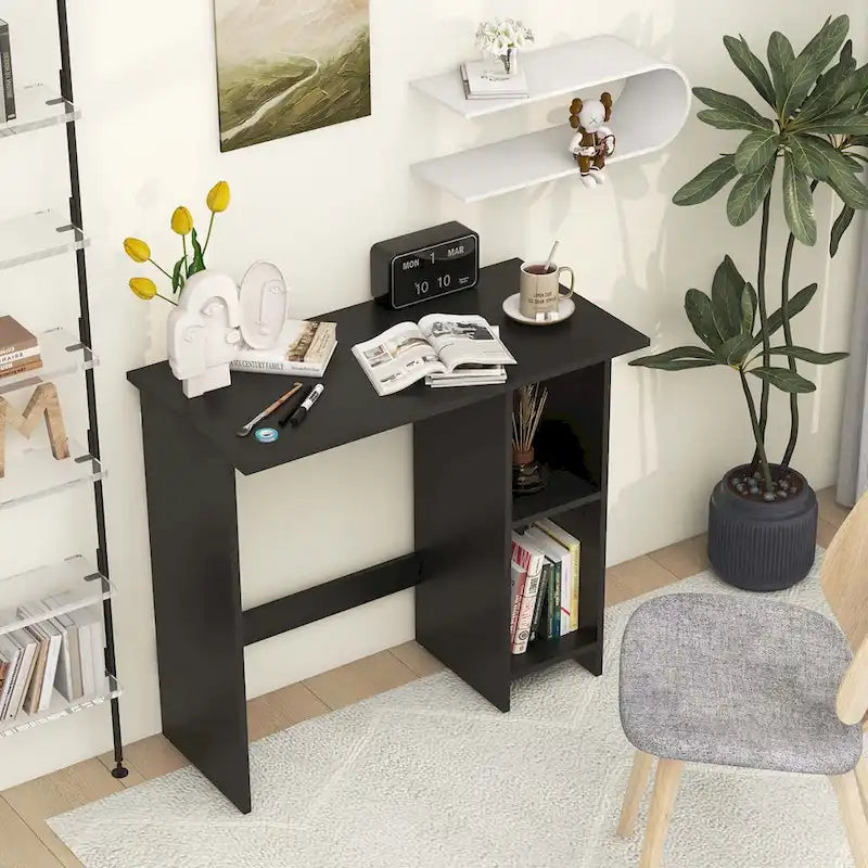 Small Computer Desk with Storage Modern Writing Desk with