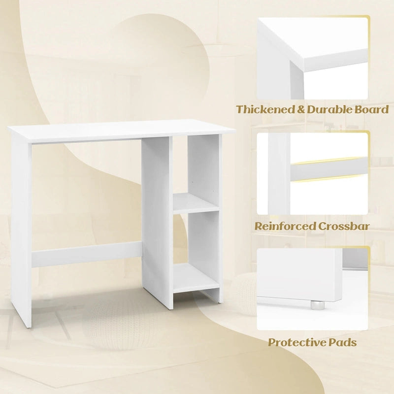 Small Computer Desk with Storage Modern Writing Desk with