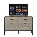 Rustic Wood Dresser with 6 Drawers, Wide 48 Brown TV Stand with Storage