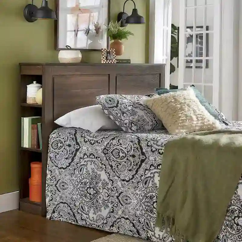Keigo Walnut Finish Full Storage Headboard by iNSPIRE Q Classic