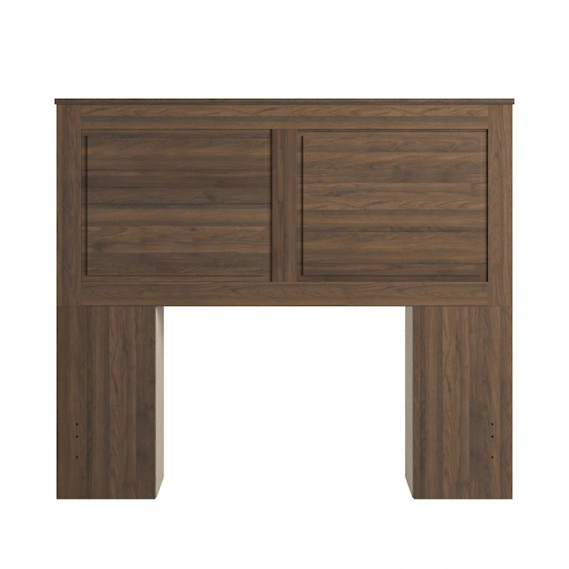 Walnut Finish Full Storage Headboard