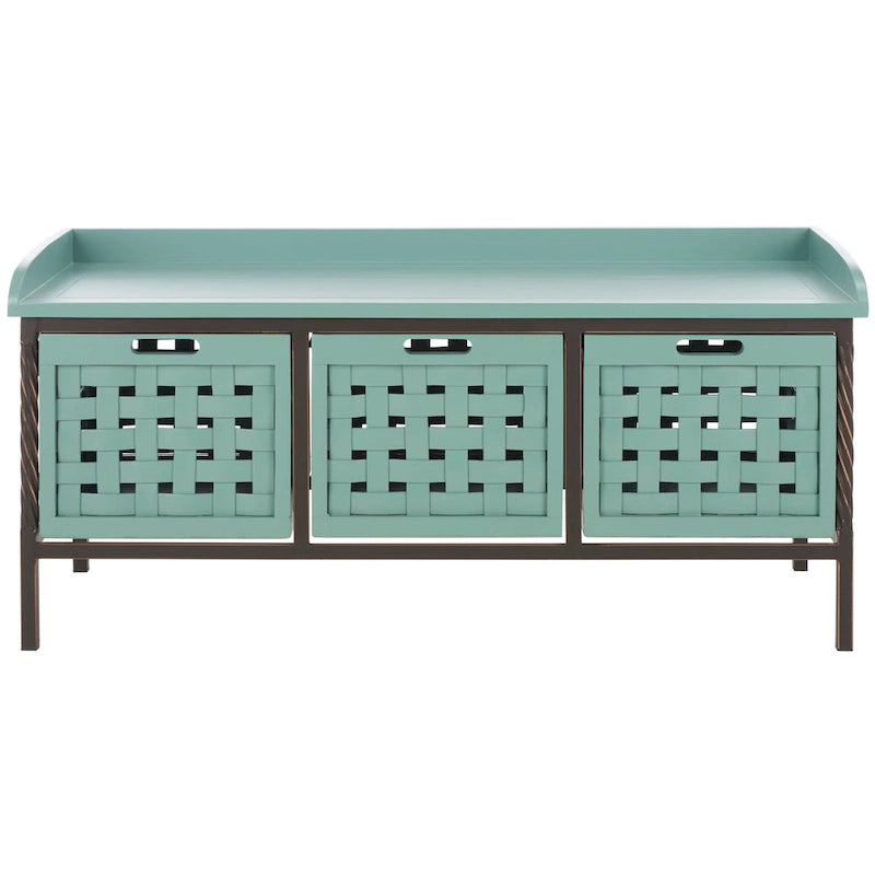 Honey Oak Storage Bench - 42.5 x 15.5 x 20 - 43Wx16Dx20H