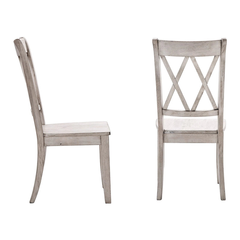 Double X Back Wood Dining Chairs (Set of 2)