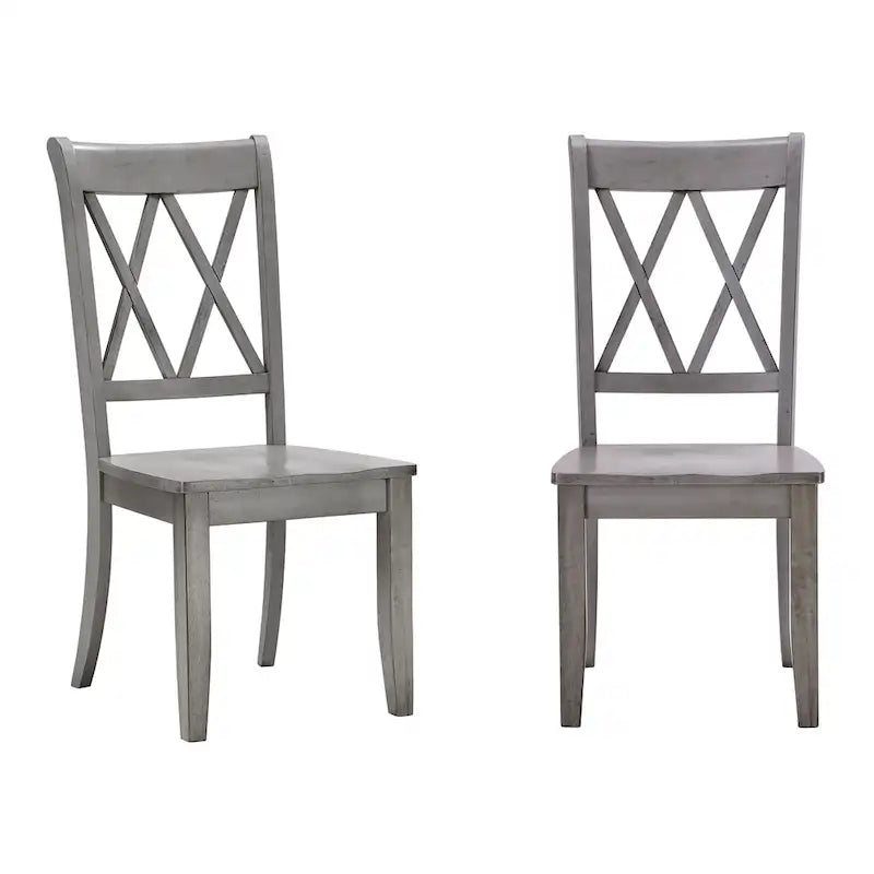 Double X Back Wood Dining Chairs (Set of 2)