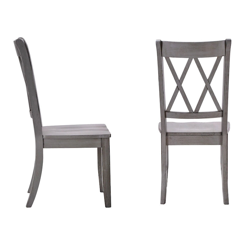Double X Back Wood Dining Chairs (Set of 2)