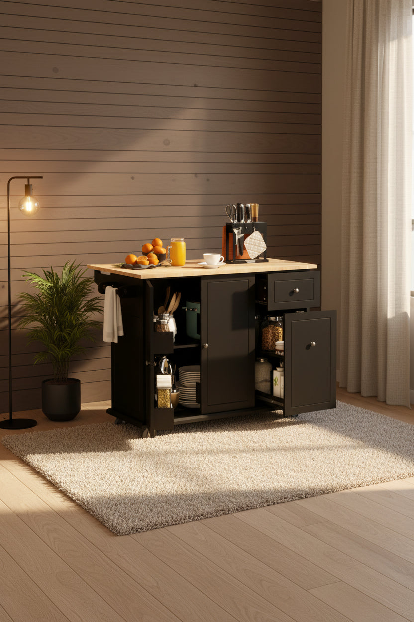Kitchen Island with Drop Leaf