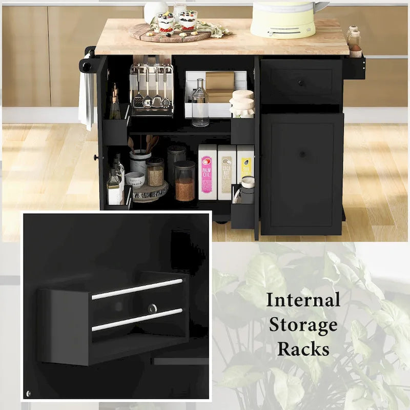 Kitchen Island with Drop Leaf