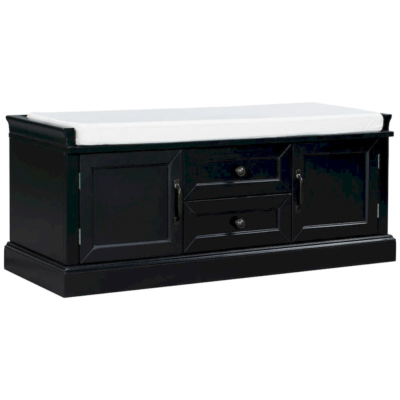Storage Bench with Drawers and Cabinets