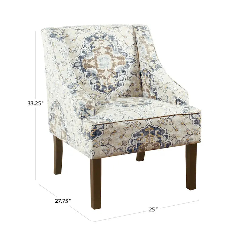 Upholstered Swoop Arm Chair