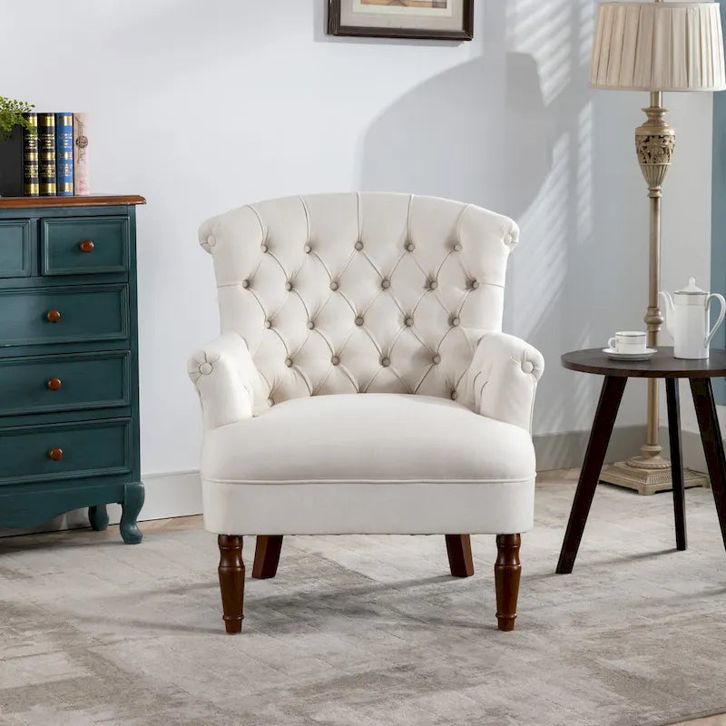 Tufted Fabric Oversized Club Chair