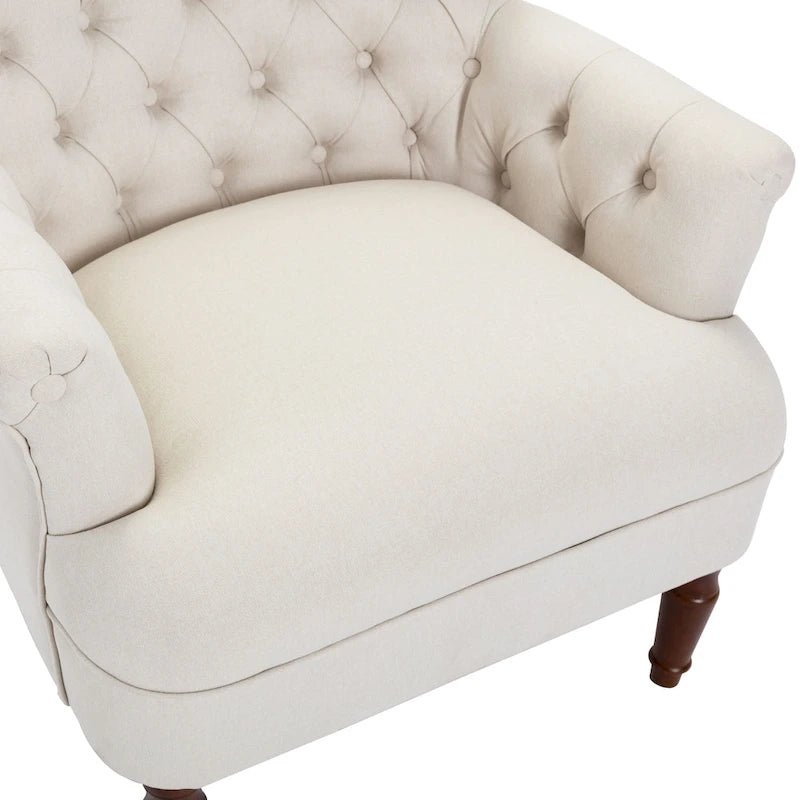Tufted Fabric Oversized Club Chair