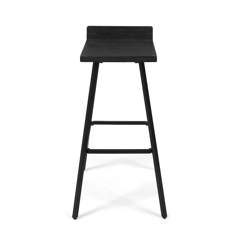 Contemporary Indoor Acacia Wood Bar Stools (Set of 2)