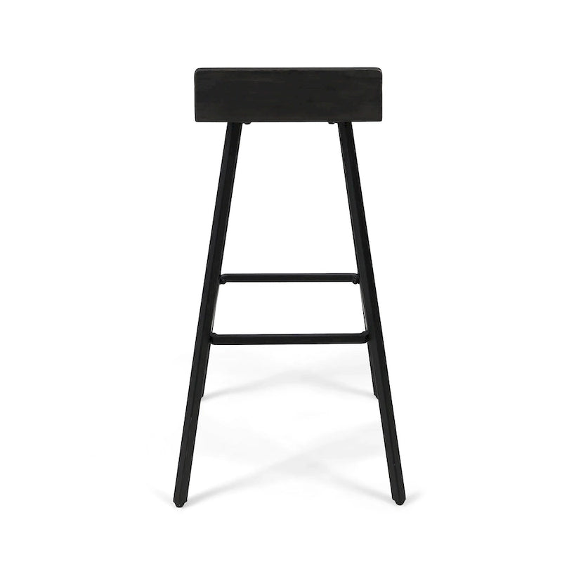 Contemporary Indoor Acacia Wood Bar Stools (Set of 2)