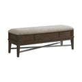 Bedroom Storage Bench with Cushion, Weathered Vintage Oak