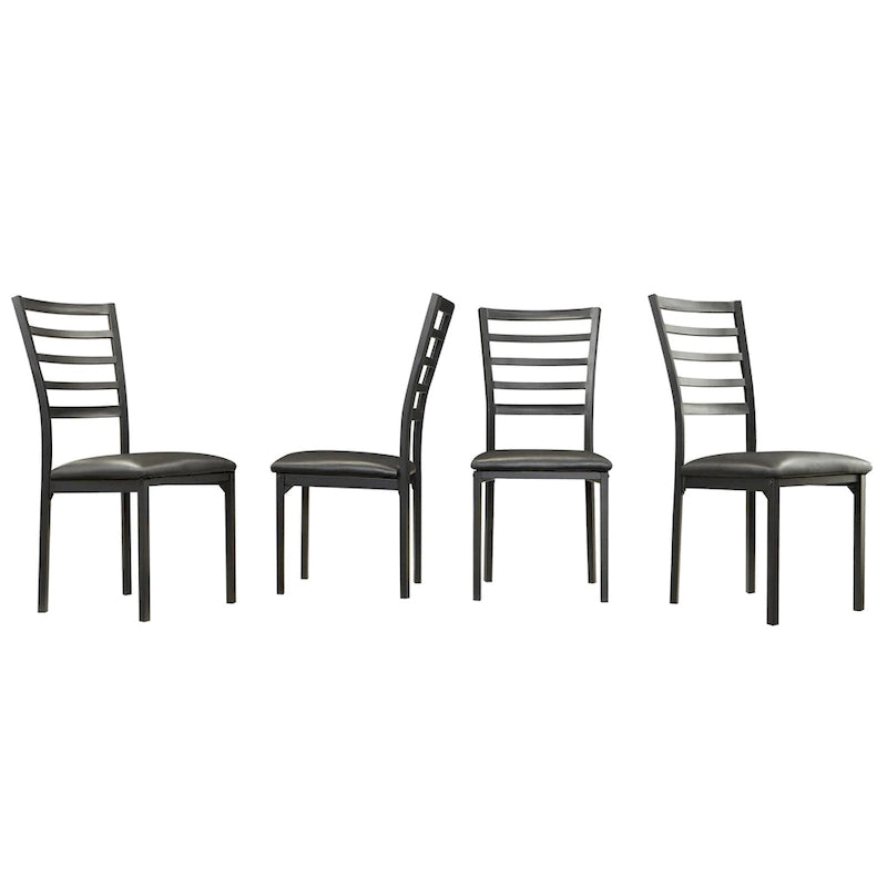 Espresso Contoured Metal Dining Chairs (Set of 4)