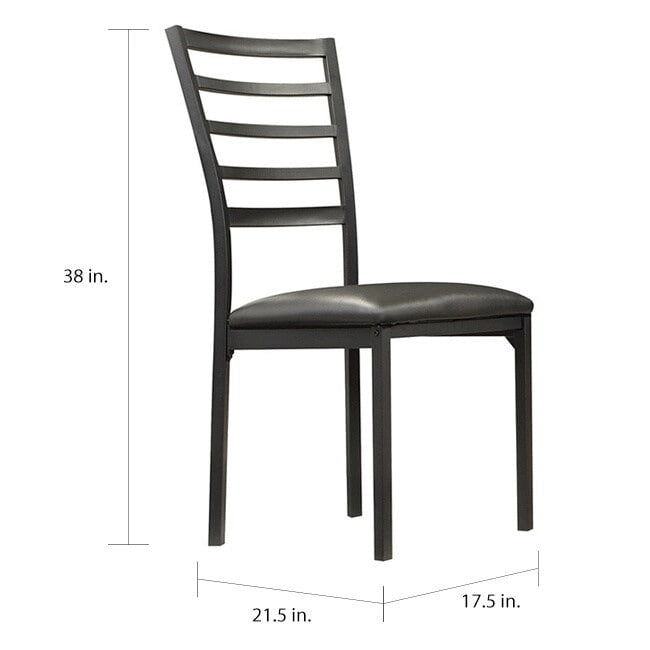 Espresso Contoured Metal Dining Chairs (Set of 4)