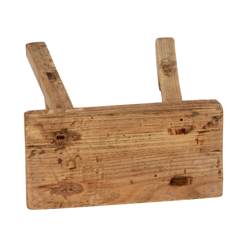 11 in. W Rectangular Natural Wood Vintage Mini Stool - 11 W x 5 L x 9 H