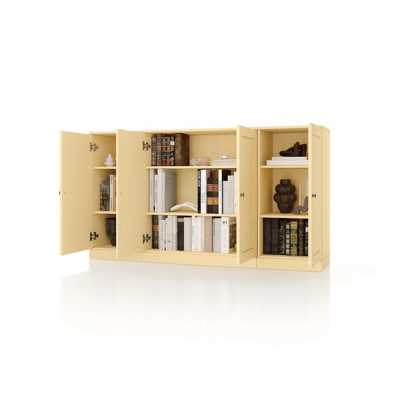 100% Solid Wood 65 Sideboard with Clear, Frosted Glass or Solid Wood Doors