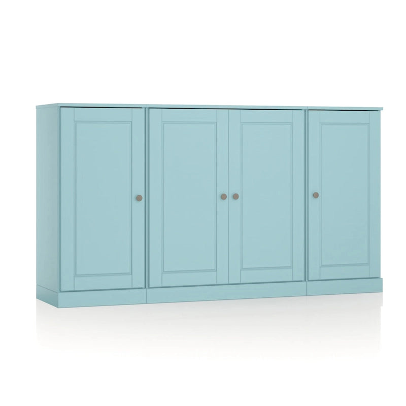 100% Solid Wood 65 Sideboard with Clear, Frosted Glass or Solid Wood Doors