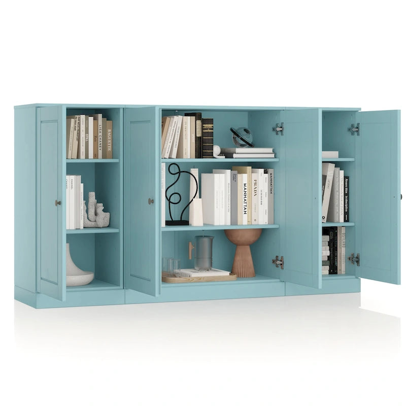 100% Solid Wood 65 Sideboard with Clear, Frosted Glass or Solid Wood Doors