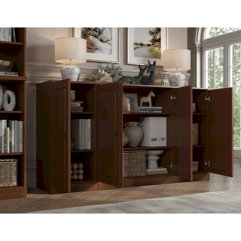 100% Solid Wood 65 Sideboard with Clear, Frosted Glass or Solid Wood Doors