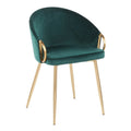 Glam Gold Upholstered Chair - N/A