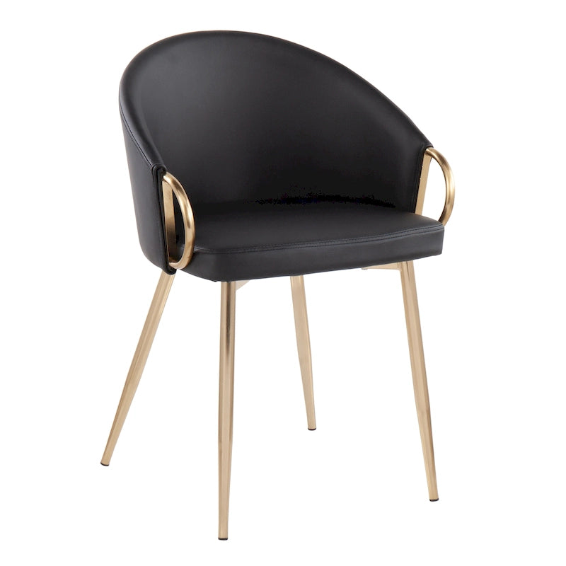 Glam Gold Upholstered Chair - N/A