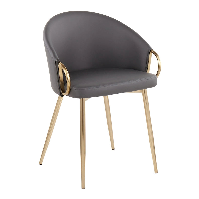 Glam Gold Upholstered Chair - N/A