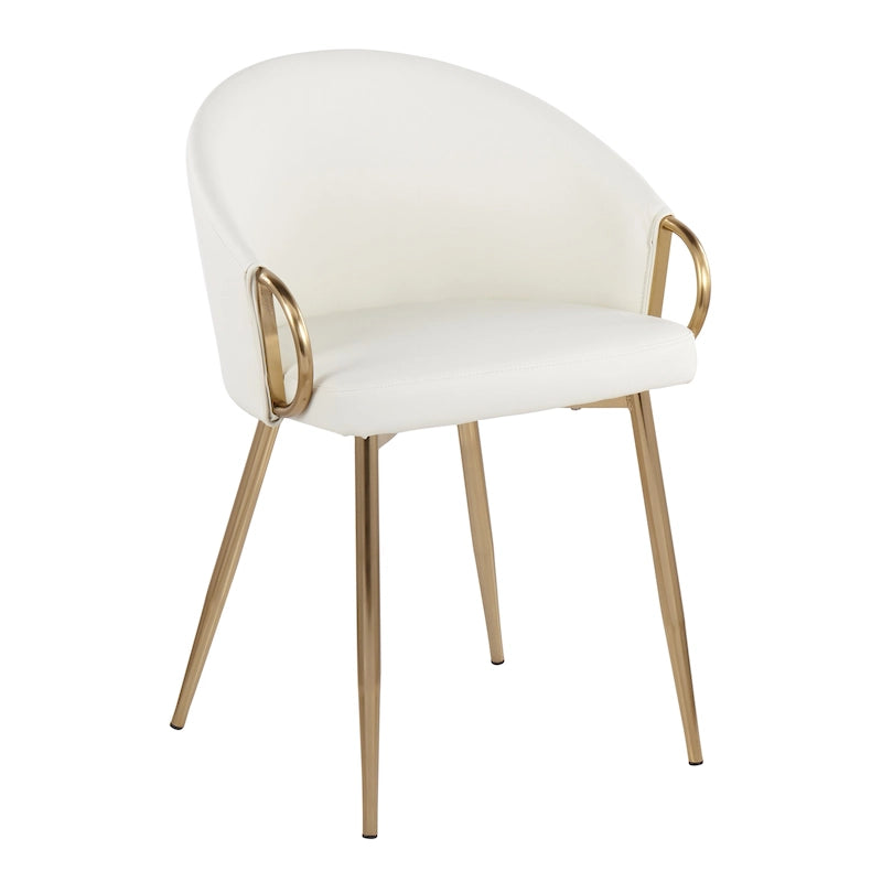 Glam Gold Upholstered Chair - N/A