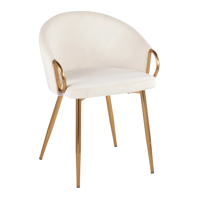 Glam Gold Upholstered Chair - N/A