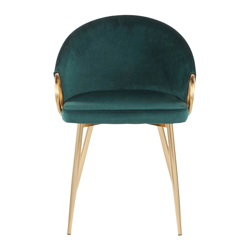Glam Gold Upholstered Chair - N/A