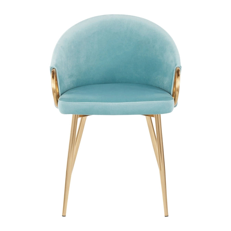 Glam Gold Upholstered Chair - N/A