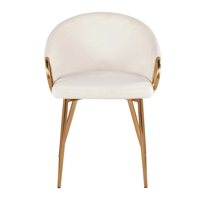 Glam Gold Upholstered Chair - N/A