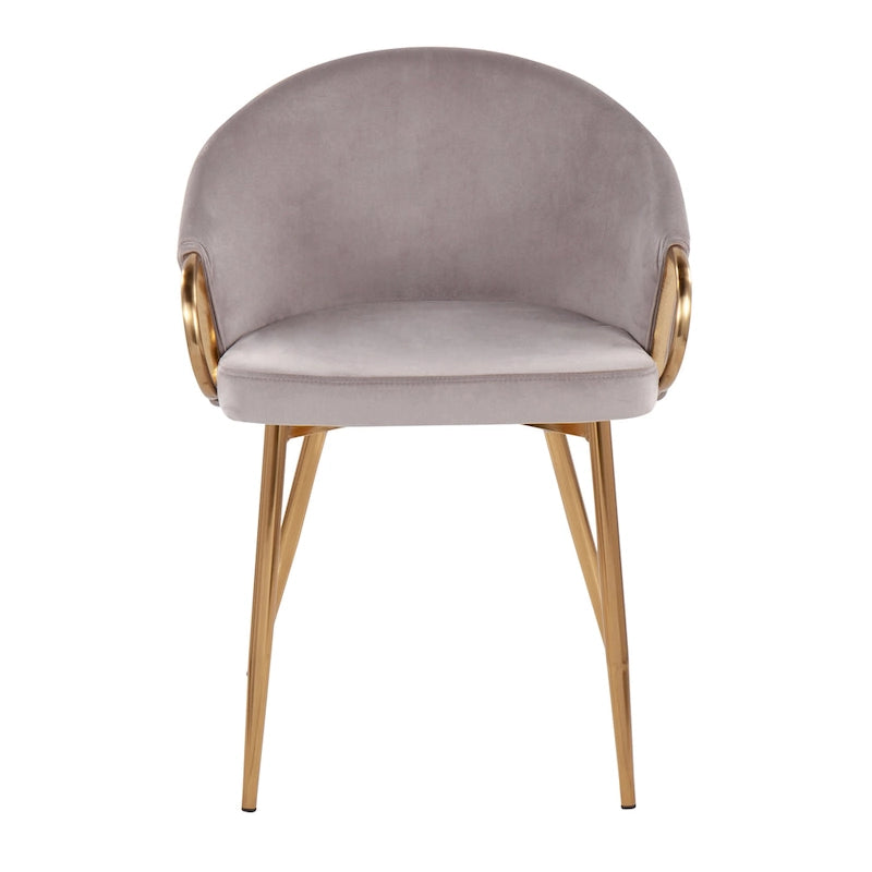 Glam Gold Upholstered Chair - N/A