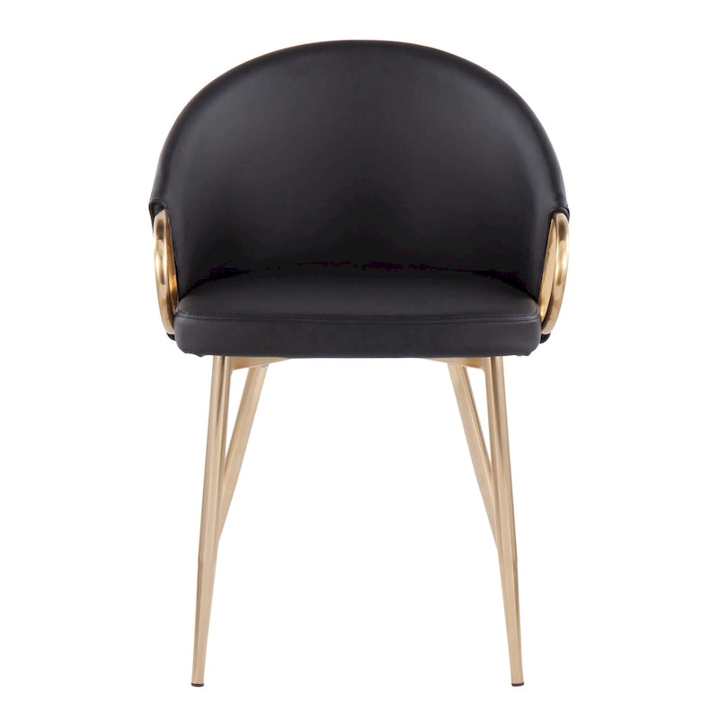 Glam Gold Upholstered Chair - N/A