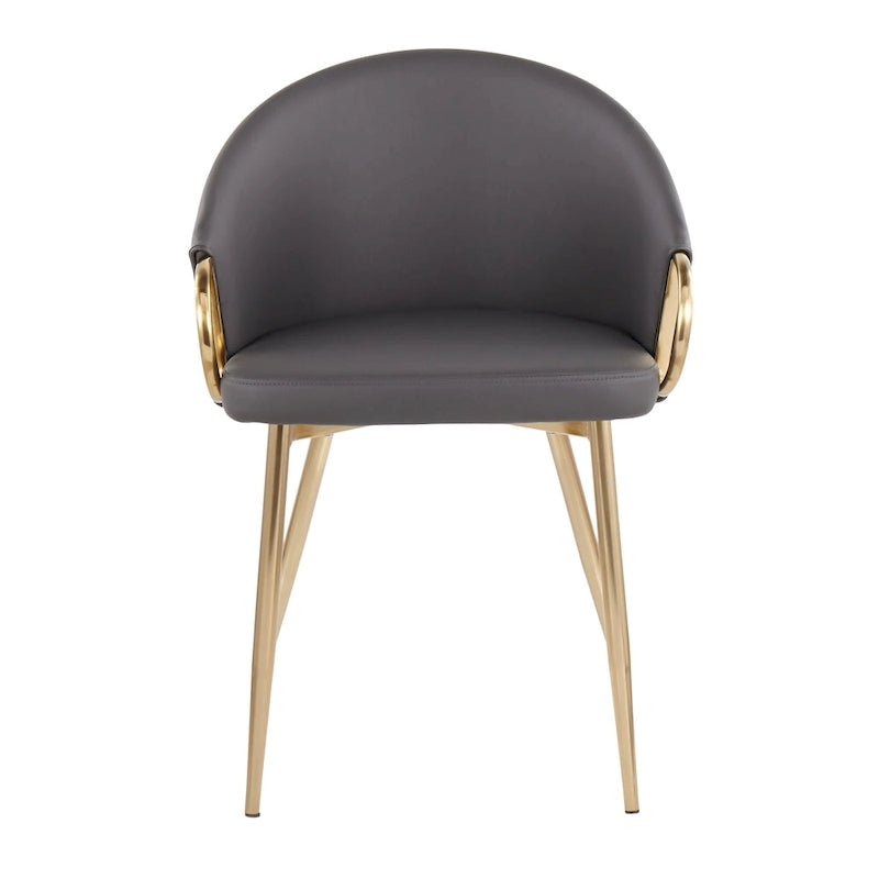 Glam Gold Upholstered Chair - N/A