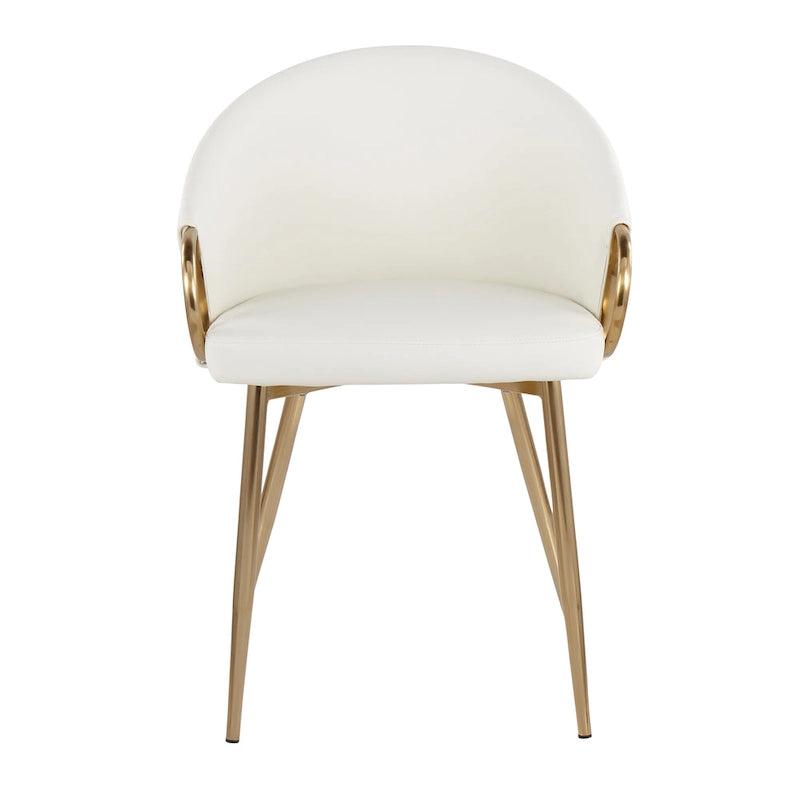 Glam Gold Upholstered Chair - N/A