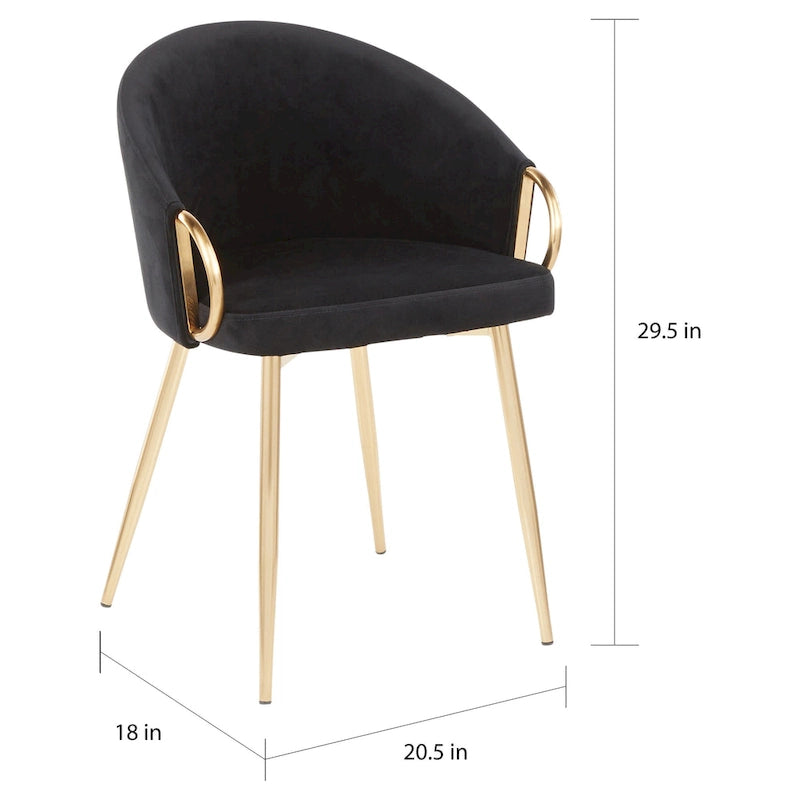 Glam Gold Upholstered Chair - N/A