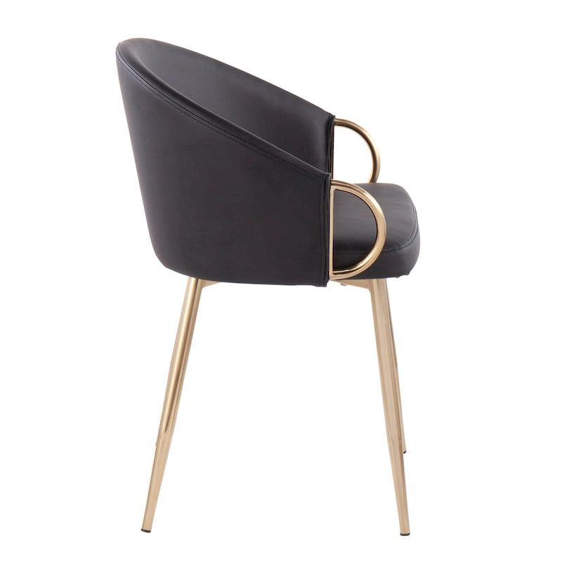 Glam Gold Upholstered Chair - N/A
