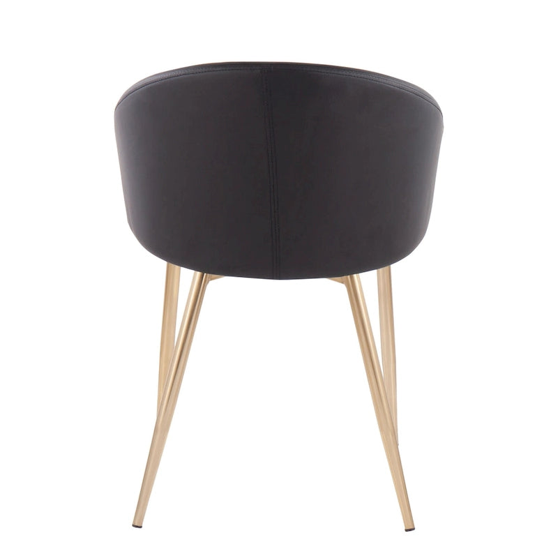 Glam Gold Upholstered Chair - N/A