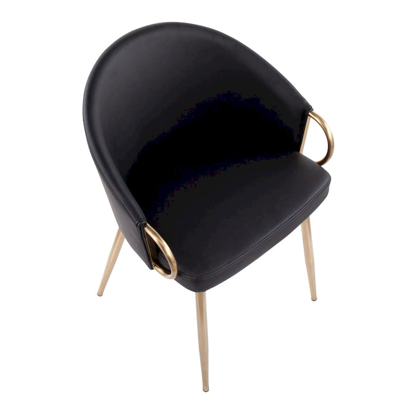 Glam Gold Upholstered Chair - N/A