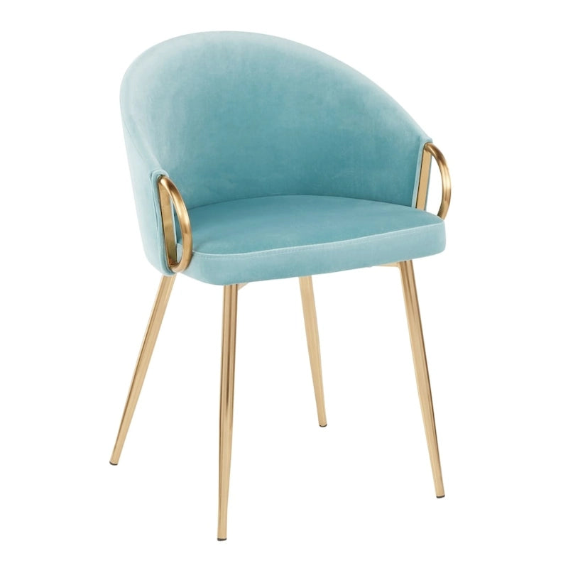 Glam Gold Upholstered Chair - N/A
